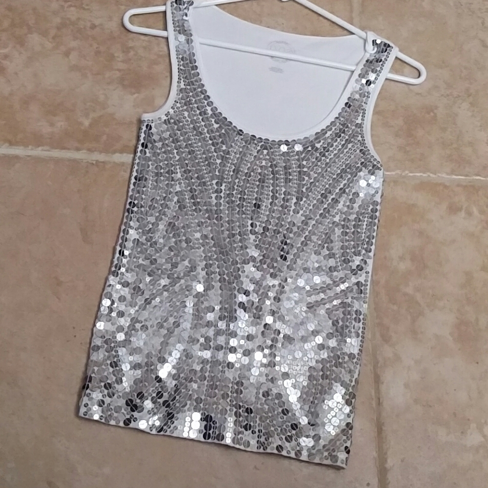Michael Kors silver sequin tank top